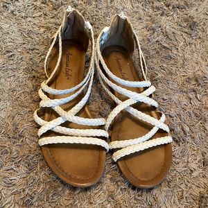 Womens White Strappy Sandals